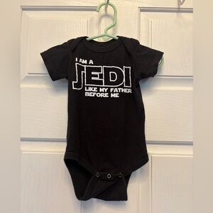 Black Jedi Kids One Piece 6-9 months